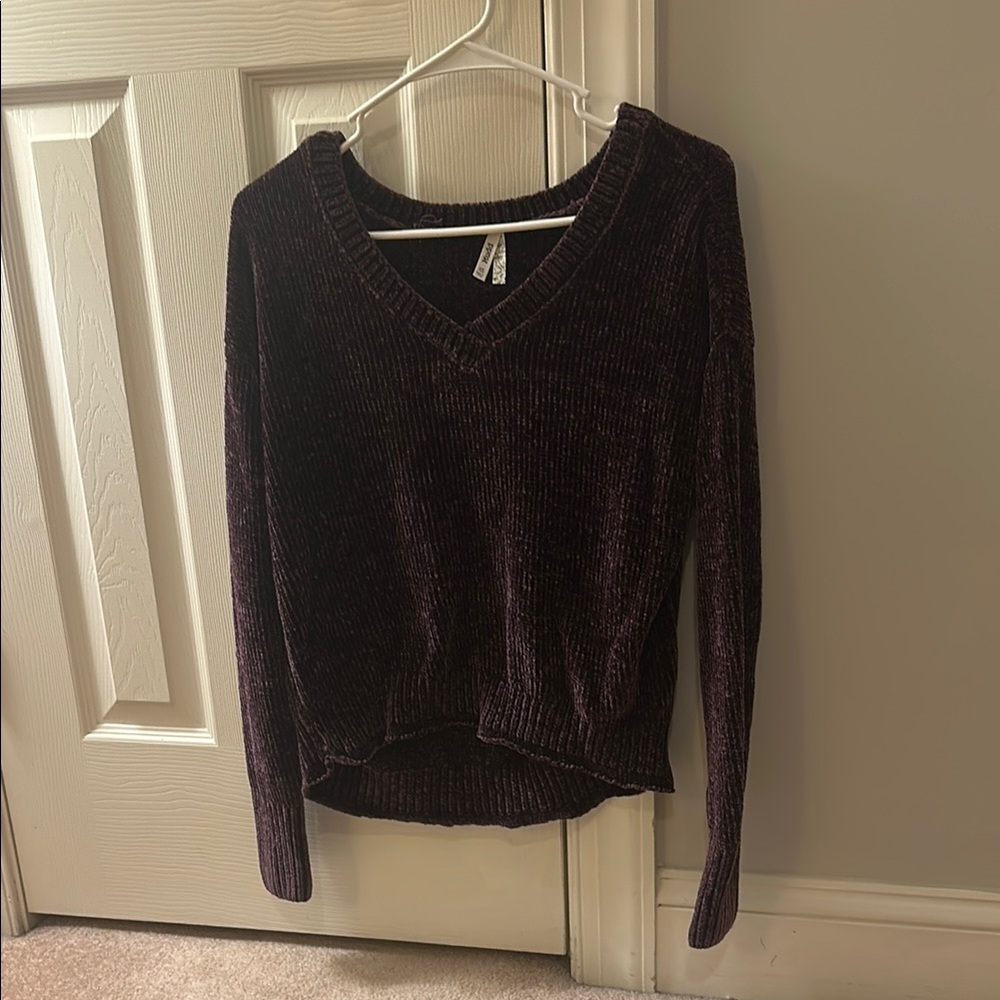 Mudd Purple V-Neck Sweater Knit Casual